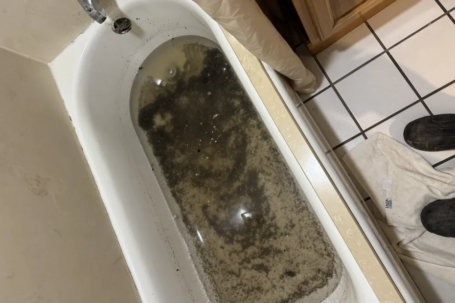 Merckle Plumbing clearing a blocked drain line in Northwest Florida
