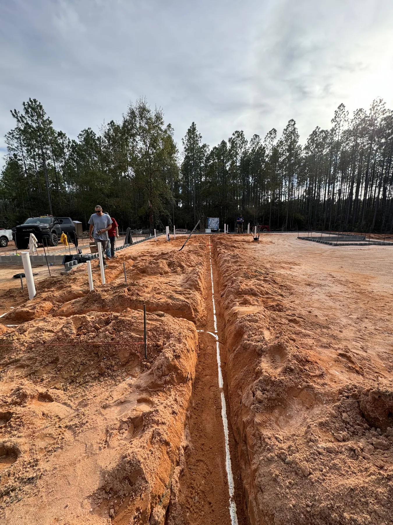 Merckle Plumbing excavation for an underground utility line in Walton County, Florida